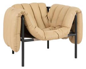 Kreslo Puffy, Sand Leather / Black – Hem