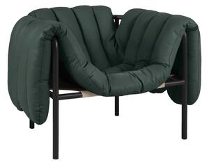 Kreslo Puffy, Dark Green Leather / Black – Hem