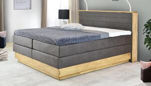 Dubová posteľ boxspring s úložným priestorom vrátane matracov (MONETA 180x200)