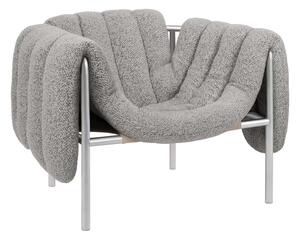Kreslo Puffy, Pebble / Stainless Steel – Hem
