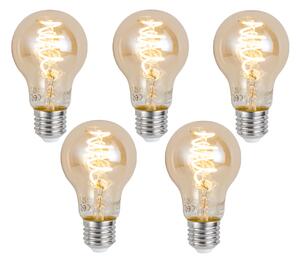 Sada 5 ks Inteligentná stmievateľná LED žiarovka E27 A60 Jantárová 4,9 W 320 lm 2500 K