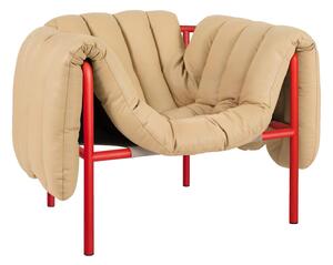 Kreslo Puffy, Sand Leather / Traffic Red – Hem