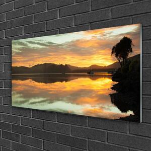 Obraz na skle Voda hory príroda 125x50 cm