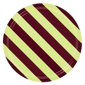Podnos Stripe, Butter / Burgundy, Stredné – Hem
