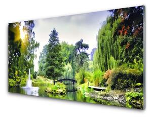Nástenný panel  Les vodopád slnko príroda 100x50 cm