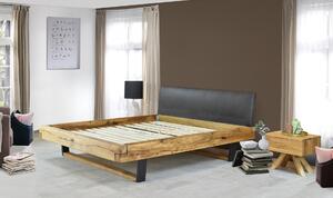 Moderná dubová posteľ LAURA 200 x 200 (čalúnené čelo)