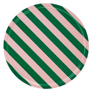 Podnos Stripe, Pink / Emerald, Veľký – Hem