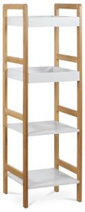 Regál Autronic 30x100 cm biely bambus DR-013-4