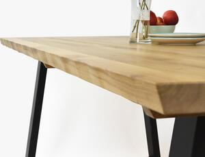 Moderný dubový stôl , čierne kovové nohy (Torino)