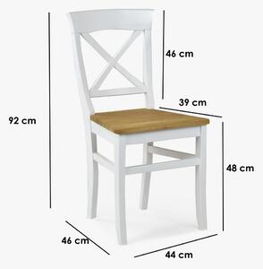 Jedálenská stolička Torina (sedák dub + biela konštruckia)