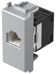TEM KM39 | Zásuvka KS kat. 6 SCH RJ45 1M Farba: Strieborná matná