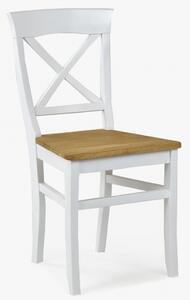 Jedálenská stolička Torina (sedák dub + biela konštruckia)