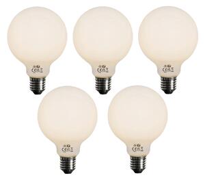 Sada 5 ks E27 3-stupňová stmievateľná LED žiarovka opálové sklo G95 4W 450lm 3000K