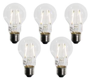Sada 5 LED žiaroviek E27 A60 so súmrakovým senzorom 2,5 W 250 lm 2200 K