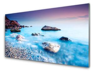 Obraz na skle More kamene krajina 120x60 cm 2 Prívesky