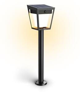 Philips 8720169362147 UltraEfficient Nissa solárne stojanové svietidlo/stĺpik zapichovací so senzorom LED V490mm + hrot203mm 1,8W/250/25lm 3000K IP44 čierna