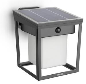 Philips 8720169362048 UltraEfficient Blaise solárne nástenné svietidlo so senzorom LED 1,5W 250/20lm 3000K IP44 antracitová