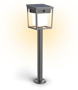 Philips 8720169362109 UltraEfficient Blaise solárne stojanové svietidlo/stĺpik zapichovací so senzorom LED V490mm + hrot203mm 1,5W 250/20lm 3000K IP44 antracitová