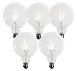 Sada 5 stmievateľných LED žiaroviek E27 G125 5W 450 lm 3000K