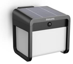 Philips 8720169362062 UltraEfficient Ezra solárne nástenné svietidlo so senzorom LED 1,8W 250/25lm 3000K IP44 čierna