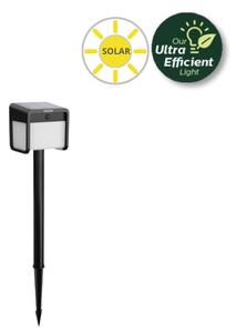 Philips 8720169362123 UltraEfficient Ezra solárne stojanové svietidlo/stĺpik zapichovací so senzorom LED V487mm + hrot203mm 1,8W 250/25lm 3000K IP44 čierna