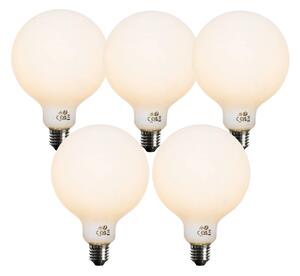 Sada 5 stmievateľných LED žiaroviek E27 Opal G125 5W 450 lm 2700K
