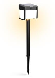 Philips 8720169362123 UltraEfficient Ezra solárne stojanové svietidlo/stĺpik zapichovací so senzorom LED V487mm + hrot203mm 1,8W 250/25lm 3000K IP44 čierna