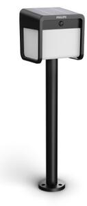 Philips 8720169362123 UltraEfficient Ezra solárne stojanové svietidlo/stĺpik zapichovací so senzorom LED V487mm + hrot203mm 1,8W 250/25lm 3000K IP44 čierna