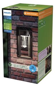 Philips 8720169361843 UltraEfficient Geri solárne nástenné svietidlo so senzorom LED 3,2W/500lm 4000K IP44 antracitová
