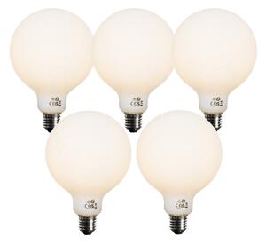 Sada 5 ks E27 3-stupňová stmievateľná LED žiarovka opálové sklo G125 4W 450lm 3000K