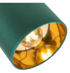 Stropné svietidlo Gama, 3x zelené textilné tienidlo, (možnosť polohovania), o