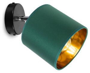 Stropné svietidlo GAMA, 1x zelené textilné tienidlo, (možnosť polohovania)