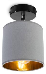 Stropné svietidlo GAMA, 1x šedé textilné tienidlo, (možnosť polohovania)