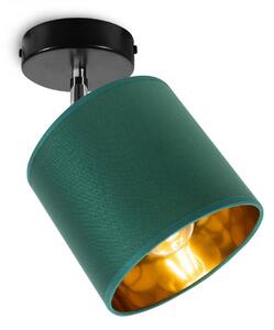 Stropné svietidlo GAMA, 1x zelené textilné tienidlo, (možnosť polohovania)