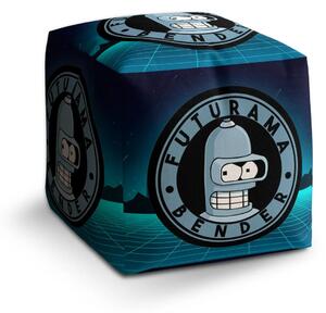 Sablio Taburet Cube Futurama Bender Štvrtá dimenzia - 40x40x40 cm