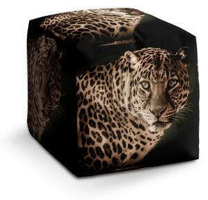 Sablio Taburet Leopard - 40x40x40 cm