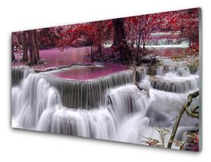 Obraz na skle Vodopád góry príroda 140x70 cm 4 Prívesky