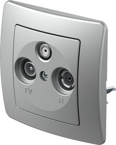 TEM KE16 | Zásuvka SAT-TV-R koncová 3dB Farba: Strieborná matná