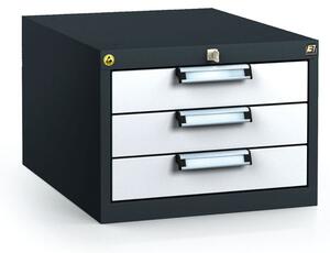 Antistatický závesný ESD box pre pracovné stoly 351 x 480 x 600 mm, 3 zásuvky