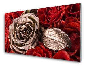 Obraz na skle Ruže kvety 125x50 cm