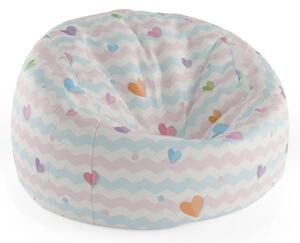 Sablio Sedací vak Cocoon Farebné srdiečka - 75 x 45 x 35 cm