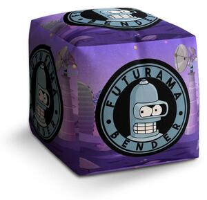 Sablio Taburet Cube Futurama Bender Planéta s vysielačmi - 40x40x40 cm