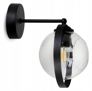 Nástenné svietidlo Ring, 1x transparentné sklenené tienidlo, (výber z 3 farieb uchytenia)
