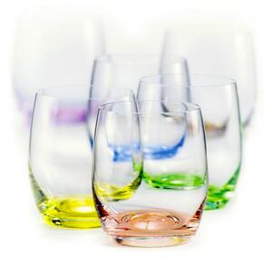 Bohemia Crystal Farebné poháre na whisky Rainbow 300ml Zľava iba 5ks-bez červenej farb