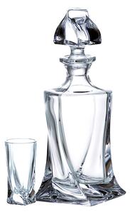 Bohemia Crystal Set na pálenku Quadro 99999/9/99A44/457 (set 1 karafa + 6 pohárov)