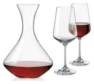 Bohemia Crystal Set na víno Sandra (set 1 karafa + 2 poháre)