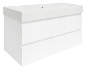 Kúpeľňová skrinka s umývadlom SAT B-Way 99x50x45 cm biela lesklá BWAY2100WU2BI