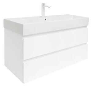 Kúpeľňová skrinka s umývadlom SAT B-Way 99x50x45 cm biela lesk BWAY2100WU2BBI
