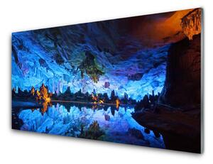 Sklenený obklad Do kuchyne Jaskyňa svetlo ľadovec 100x50 cm