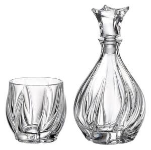 Bohemia Crystal whiskey set Bromelias (1 karafa + 6 pohárov)